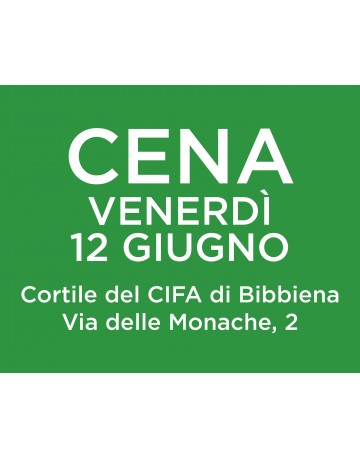 Cena Inaugurale 12 giugno 2026